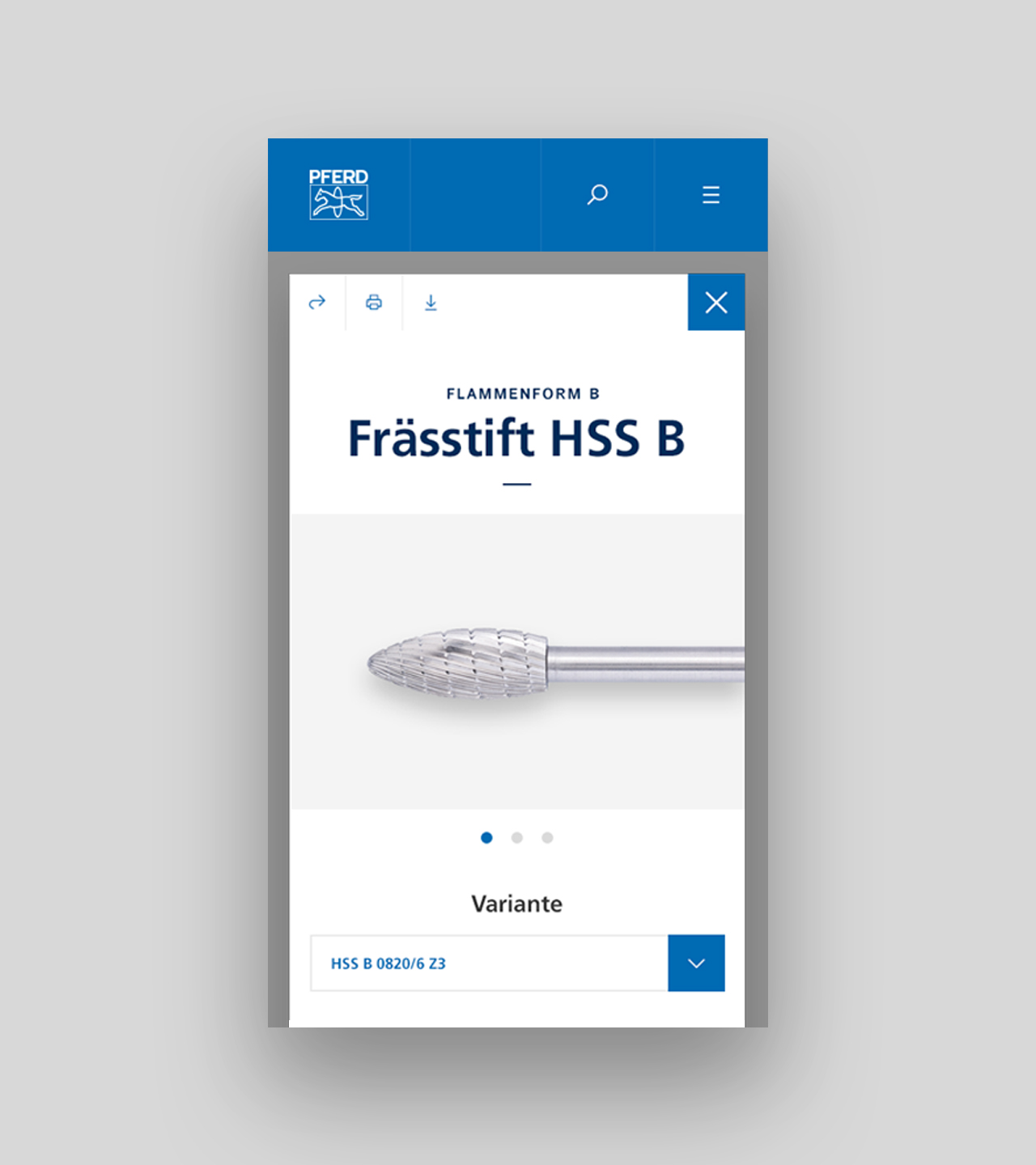 Pferd Websitedesign mobile Ansicht Frässtift